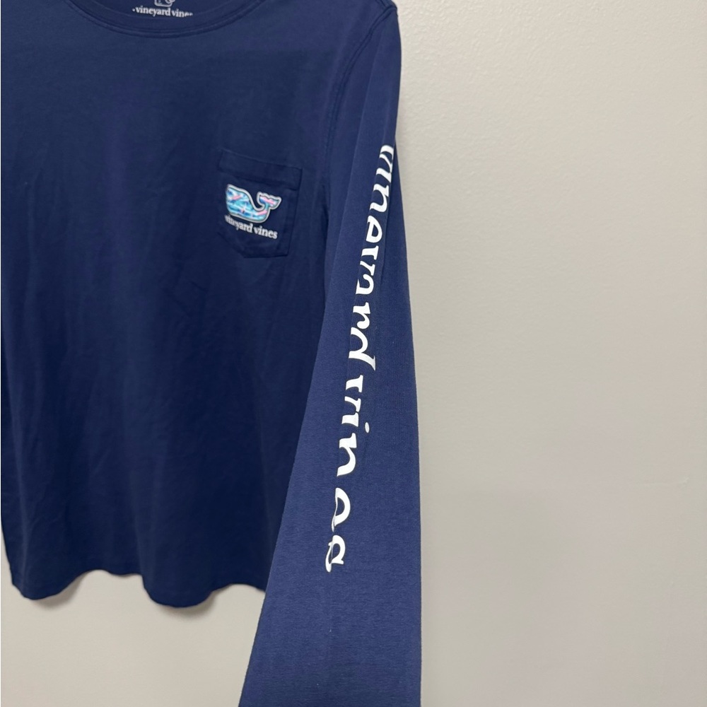 Vineyard Vines Navy Airplane Whale Long Sleeve Shirt - Picture 5 of 6